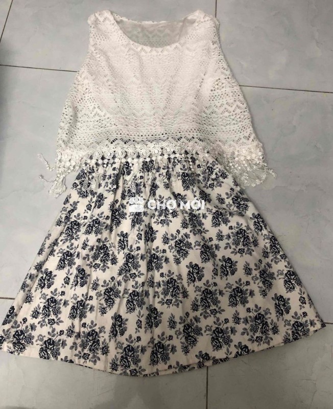 Đầm Nữ Ren Cotton họa tiết hoa