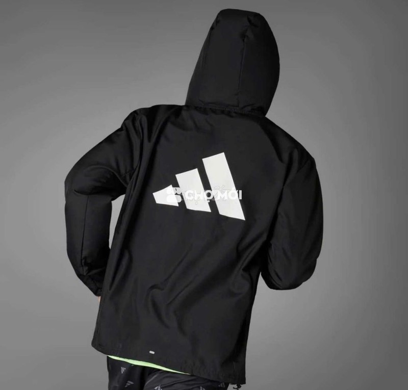 Áo khoác Adidas chất xi mát đen