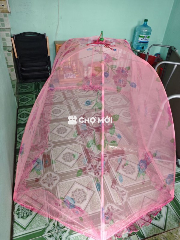 Mùng chụp vải lưới Hồng Hoa