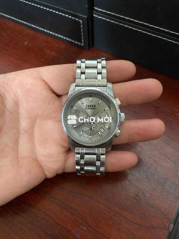 Đồng hồ Takeo Kikuchi Nam Bạc Kim loại