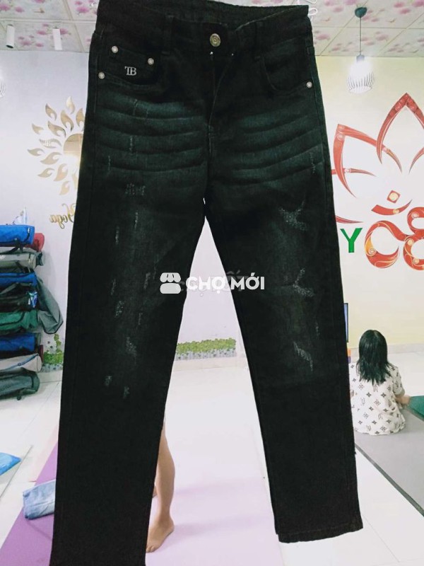 Quần jean DOMI nam vải jean Đen size 28 đến 30