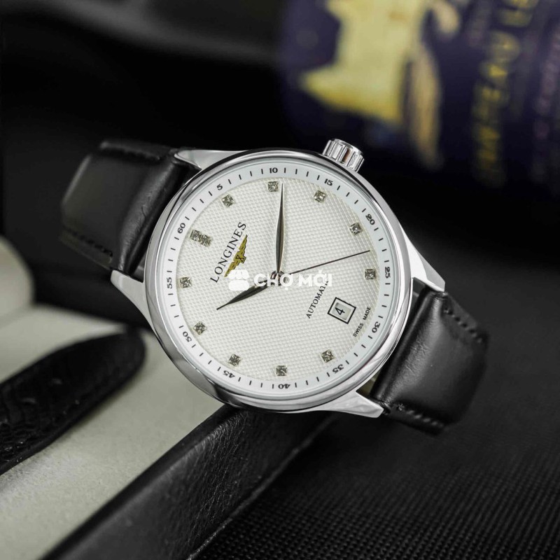 Đồng Hồ Nam Máy Cơ Dây Da Đen Lịch Lãm