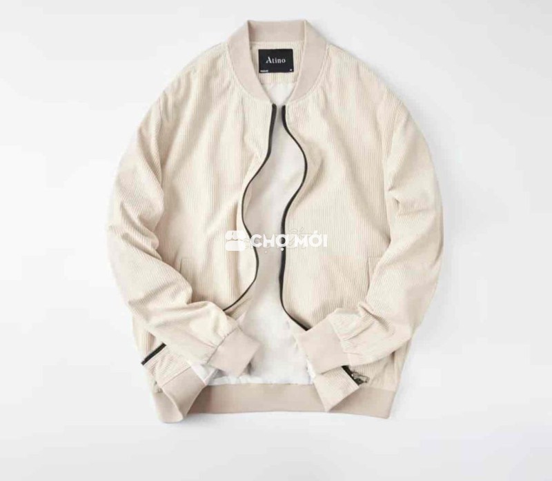 Áo khoác bomber nam vải Kem Xám