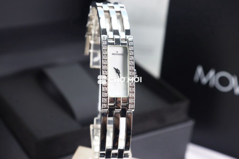 ĐH Nữ MOVADO mặt Xà Cừ đính full Kim Cương