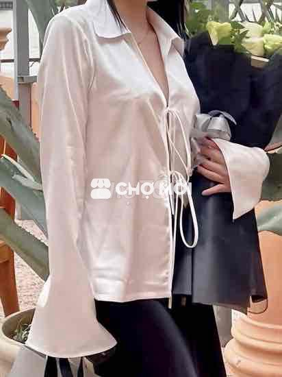Áo sơ mi nữ lụa trắng