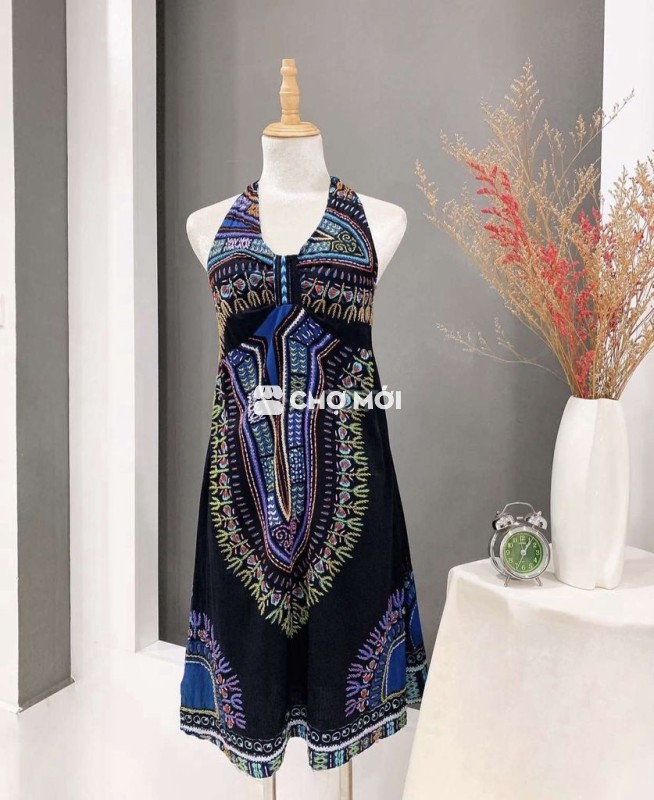 Đầm Boho nữ Cotton đa sắc S-M