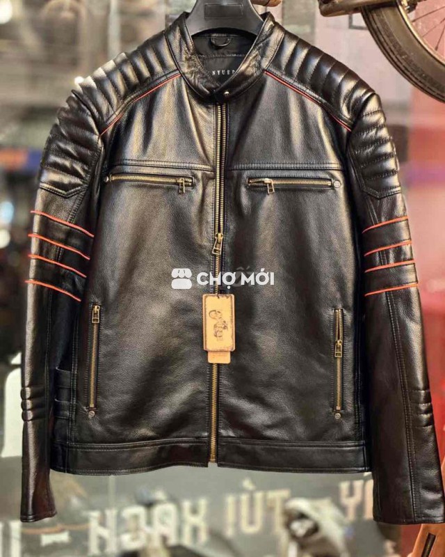 Áo da bò hoạ tiết đầu lâu đậm nét đường phố