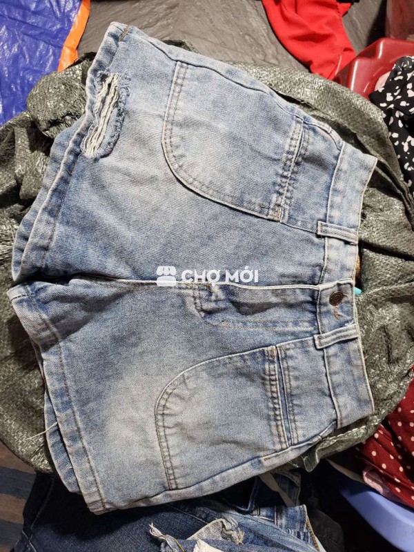 Quần short nữ Vải bò Xanh nhạt