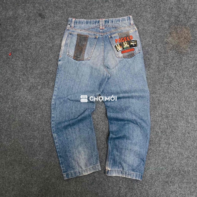 Quần jean Pagelo nam vải bò xanh nhạt