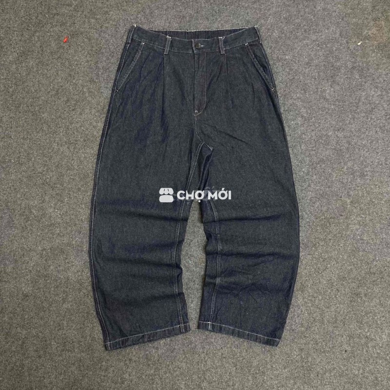 Quần jean GU vải jean xanh đậm đã qua sử dụng
