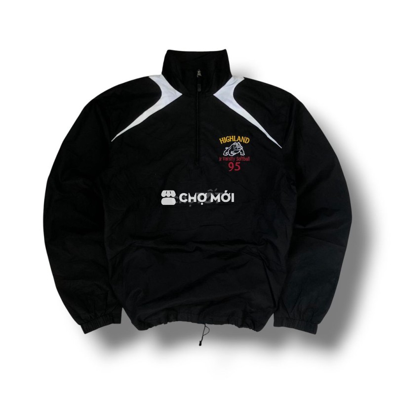 Áo khoác gió đen lót nỉ