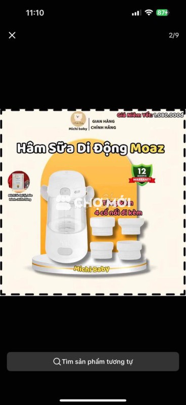 Bình hâm sữa Moaz Trắng