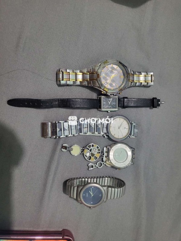 Đồng hồ đeo tay Kim loại, Da Bạc, Vàng, Đen