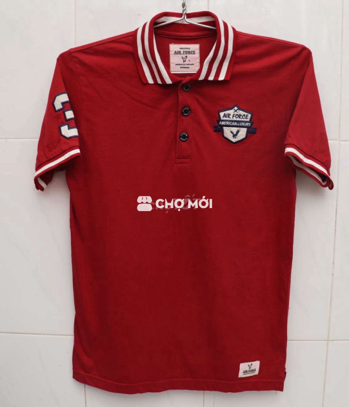 Áo thun polo nam Air Force Đỏ size L nội địa Nhật