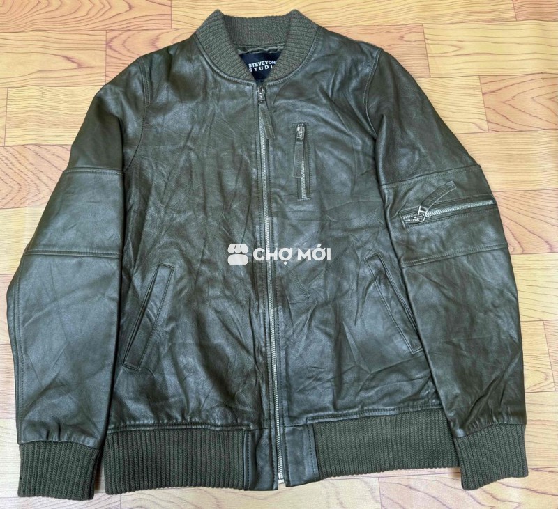 Áo khoác Bomber STEVEYONI da thật nguyên miếng