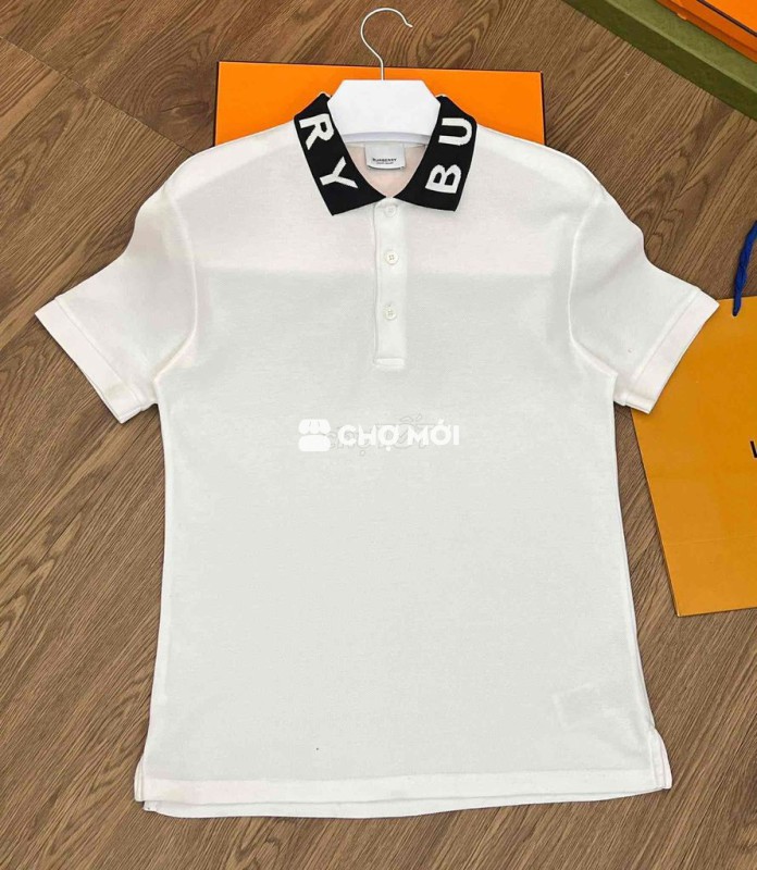 Áo polo nam Burberry trắng size 46 đã sử dụng