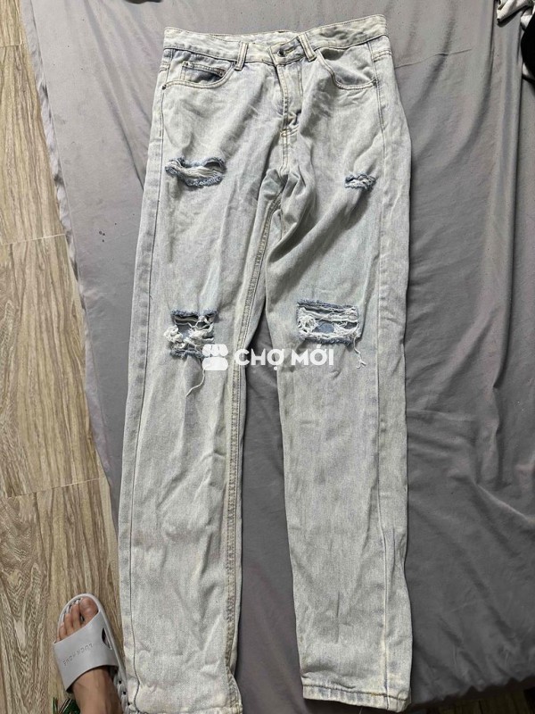 Quần jeans nam vải bò rách size L