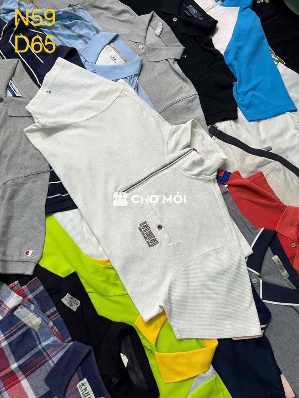 Áo polo nam Polyester, Cotton size L đã sử dụng