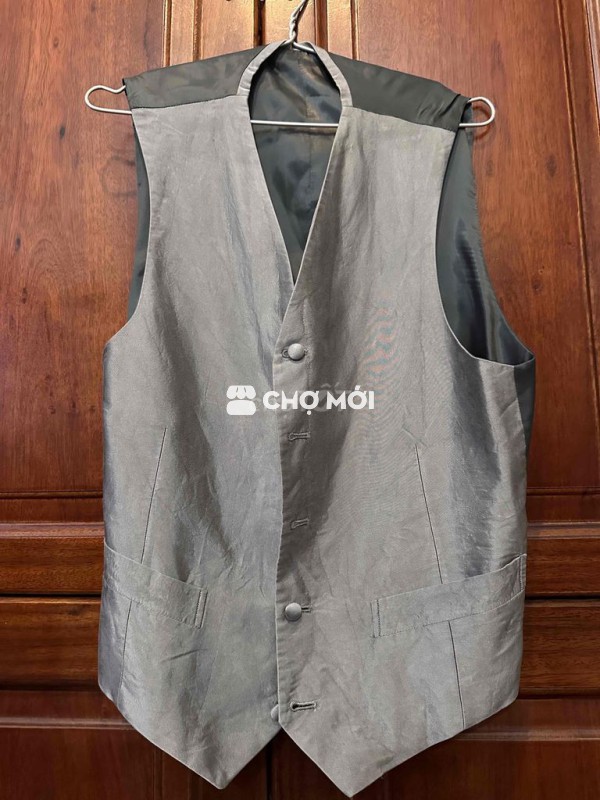 Áo gile nam vải Bạc