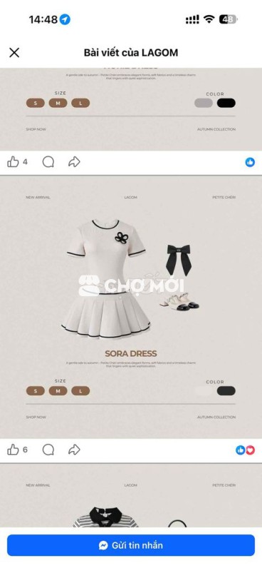 Váy LAGOM chính hãng Trắng kem size M