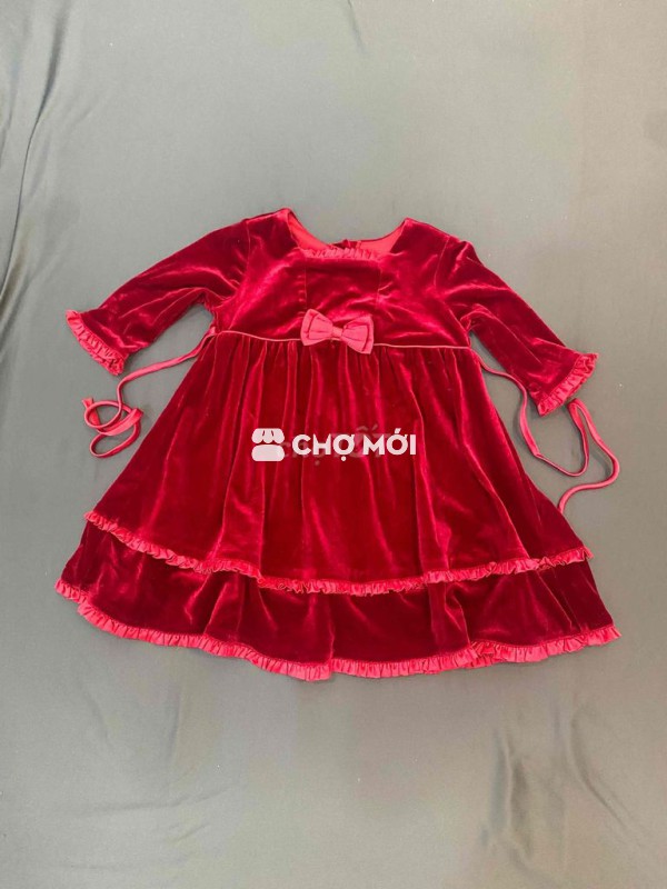 Đầm bé gái Đỏ Noel Tết 10-15kg