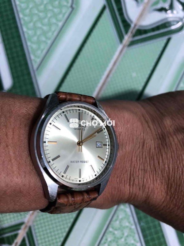 Đồng hồ đeo tay Casio Quartz Thép Da Nam