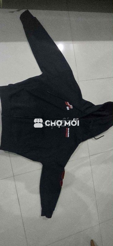 Áo hoodie Vải nỉ cua Đen Boxy