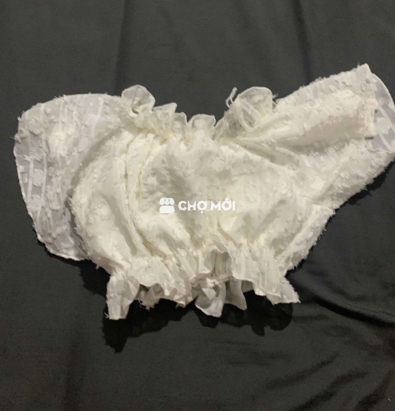 Áo thun nữ vải gân Trắng kem