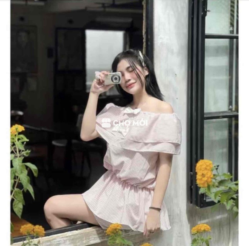 Áo trễ vai Nữ Hồng Mềm mại