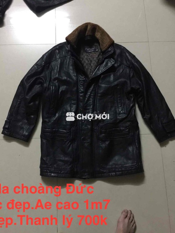 Áo khoác da nam da Đen