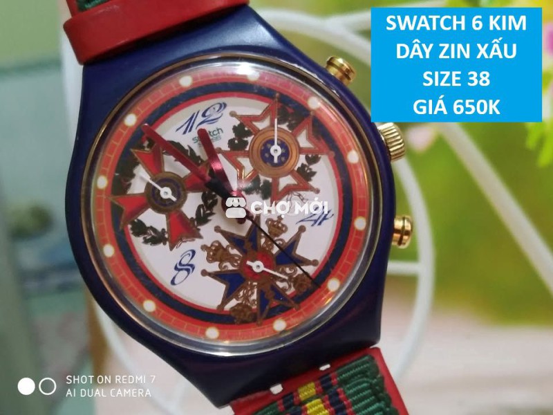 🔥đồng hồ Swatch 6 kim dây khóa zin zá 650k🔥