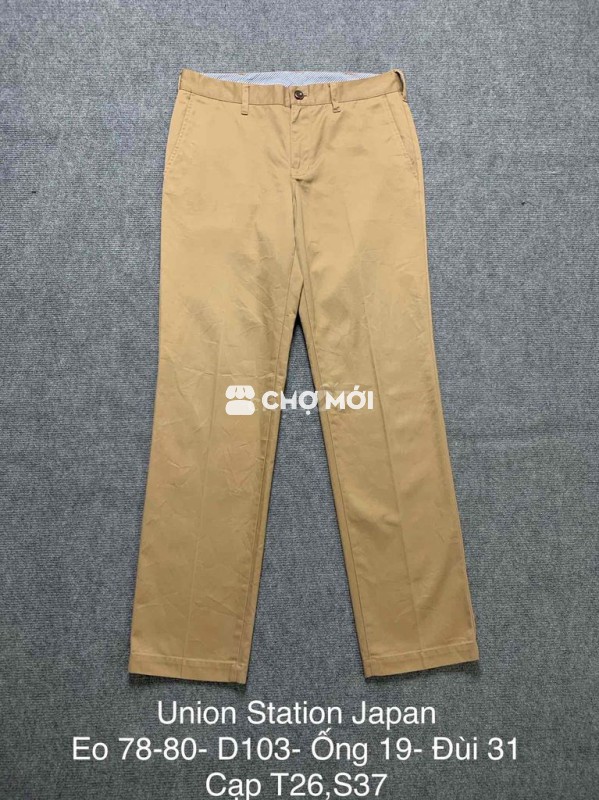 Quần kaki Union Station japan Cotton size 29, 30