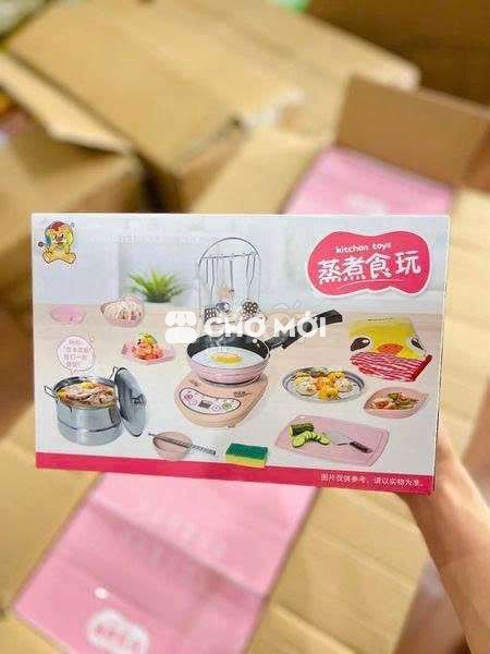 Đồ chơi nấu ăn kim loại nhựa hồng