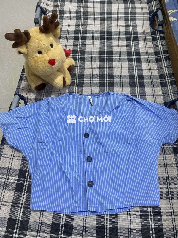 Áo sơ mi Nữ Vải Xanh/ Vàng