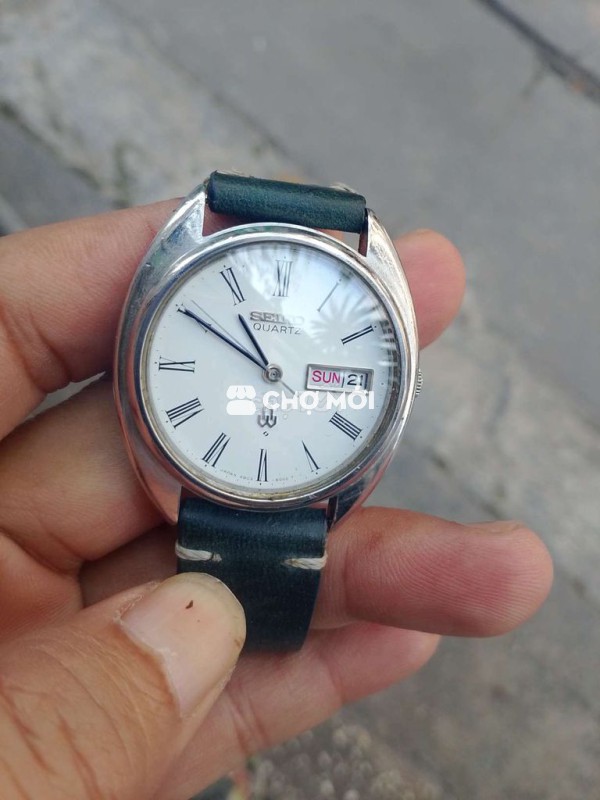 Đồng hồ Seiko Quartz Vintage dây da 38mm