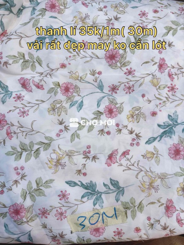 Vải may mặc hoa nhiều màu