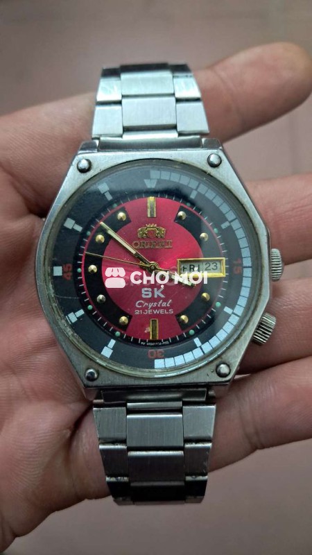 Đồng hồ Orient SK Crystal Kim loại Đỏ Bạc