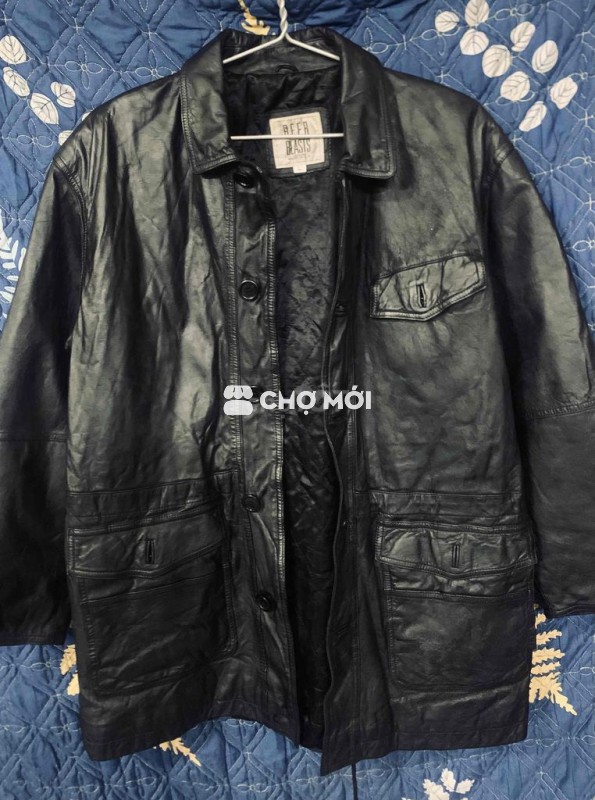 Áo khoác da nam Beer Blasts da bò thật size L