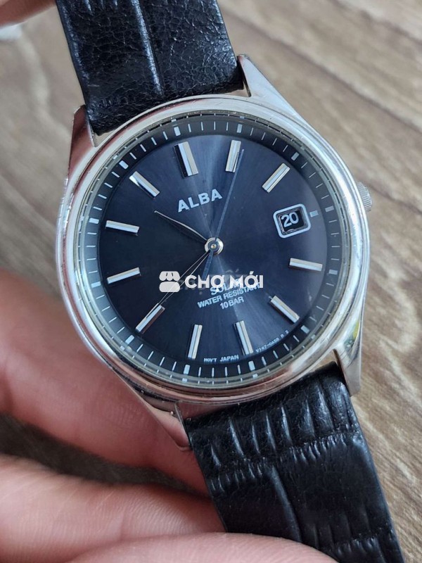 Đồng hồ ALBA Nam Xám Dây da 35mm