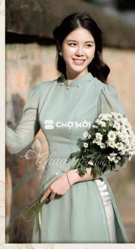 Áo dài Chaang Lụa tơ óng xanh ngọc size S