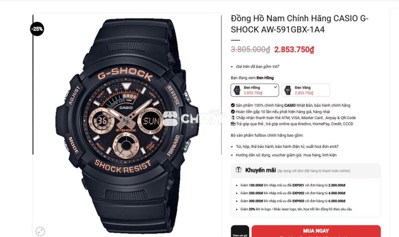 Casio G-Shock AW-591GBX-1A4 Nam Đen