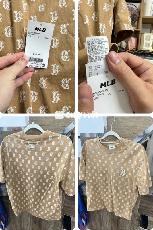 Áo thun MLB Unisex màu Nâu size XS