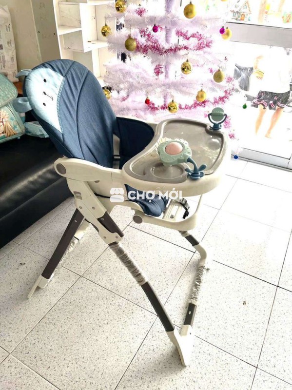 Ghế ăn dặm nhựa vải Xanh dương