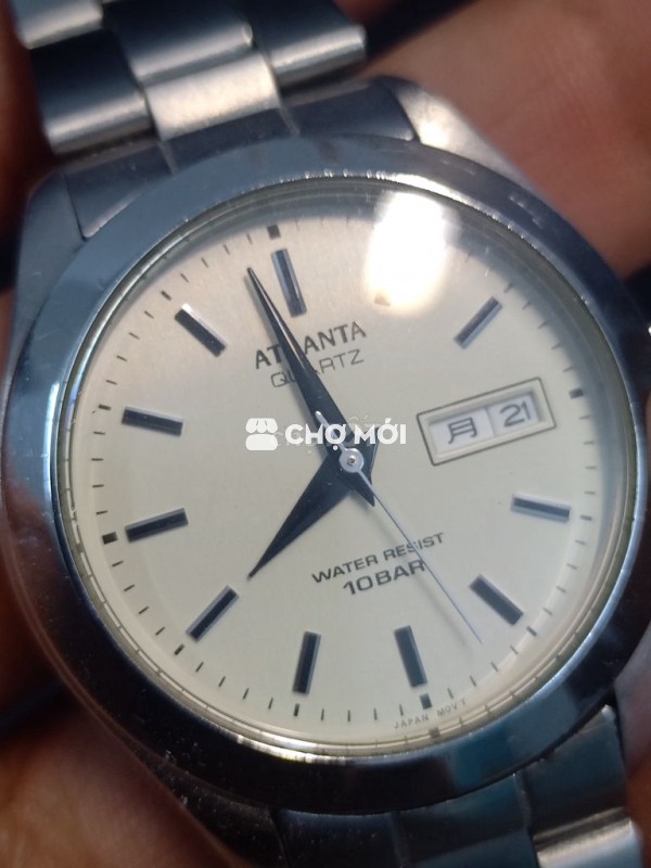 Đồng hồ Atlanta Quartz Thép không gỉ Bạc
