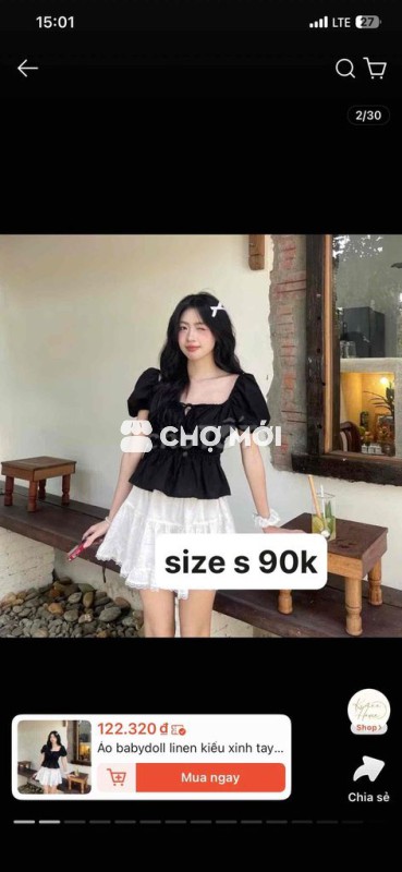 Áo babydoll Nữ size S