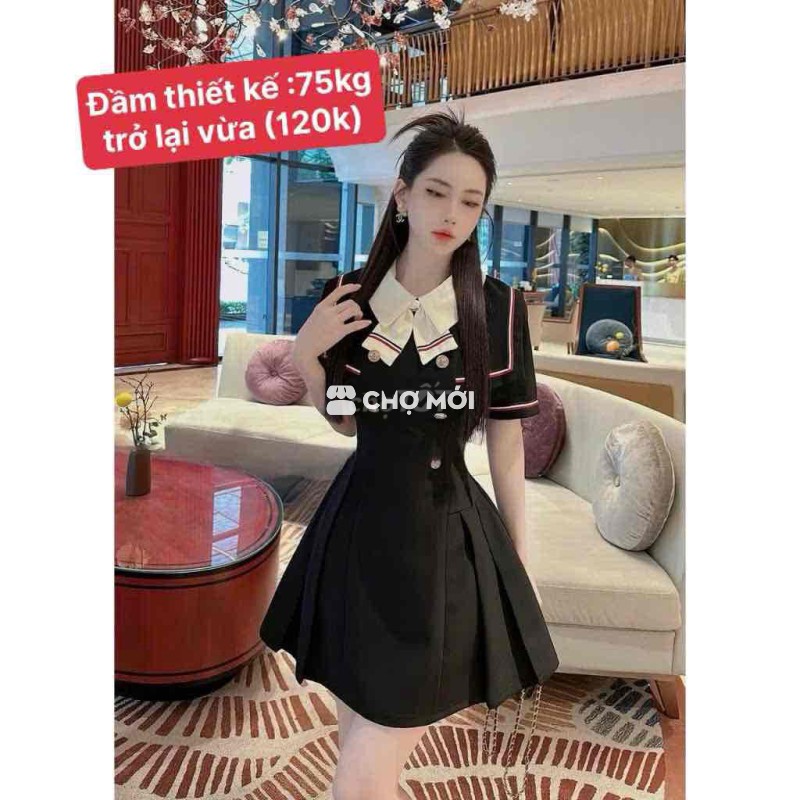 Đầm thiết kế nữ vải đen dưới 75kg