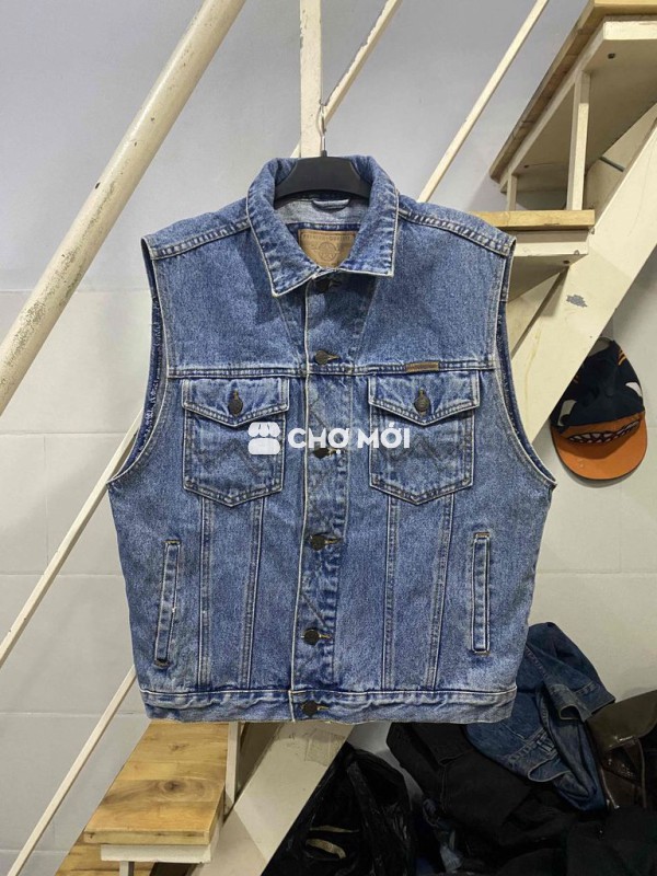 Áo khoác gile Wrangler Denim Nam size M