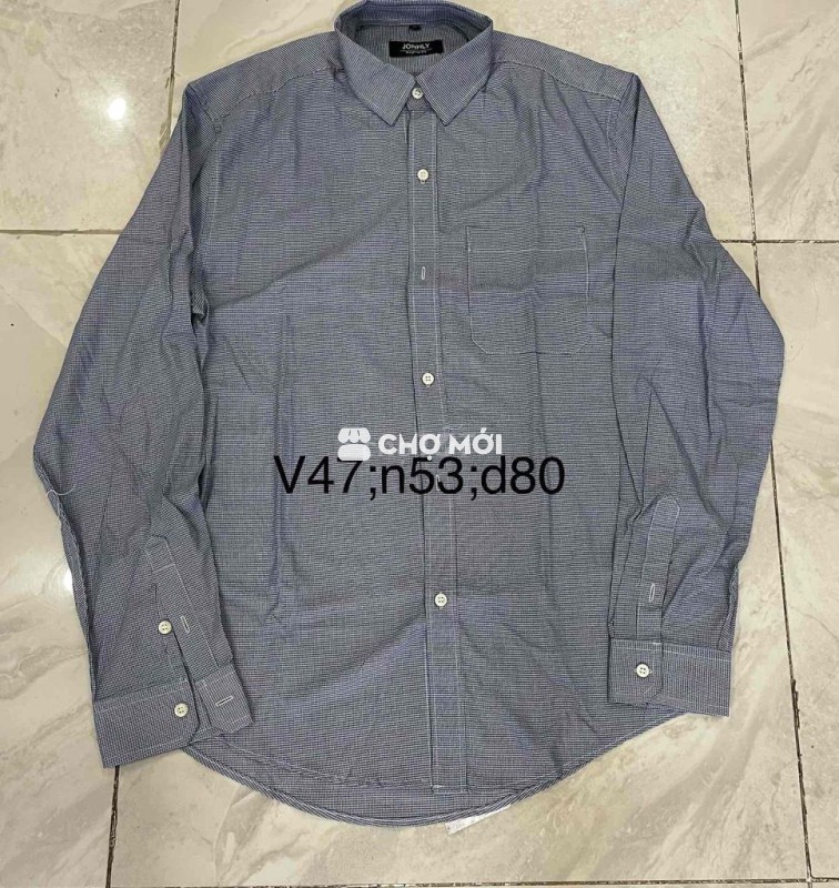 Áo sơ mi JONHLY Nam Vải kate size L Mới