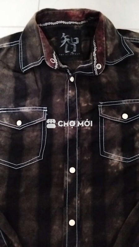 Áo sơ mi nam vải Đen loang size M