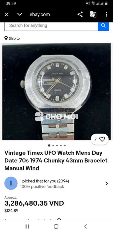 Đồng hồ đeo tay Timex UFO Nam Inox Đen